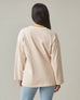 Women's Relaxed Cotton Long Sleeve - Striped - Cork Stripe